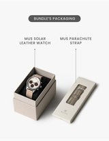 MUS SOLAR C-05 BLACK 40MM + BLACK PARACHUTE STRAP SET