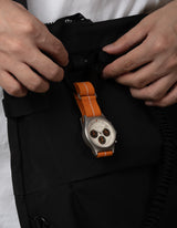 Orange solar chronograph watches for men