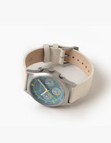 Offwhite solar chronograph leather strap watches