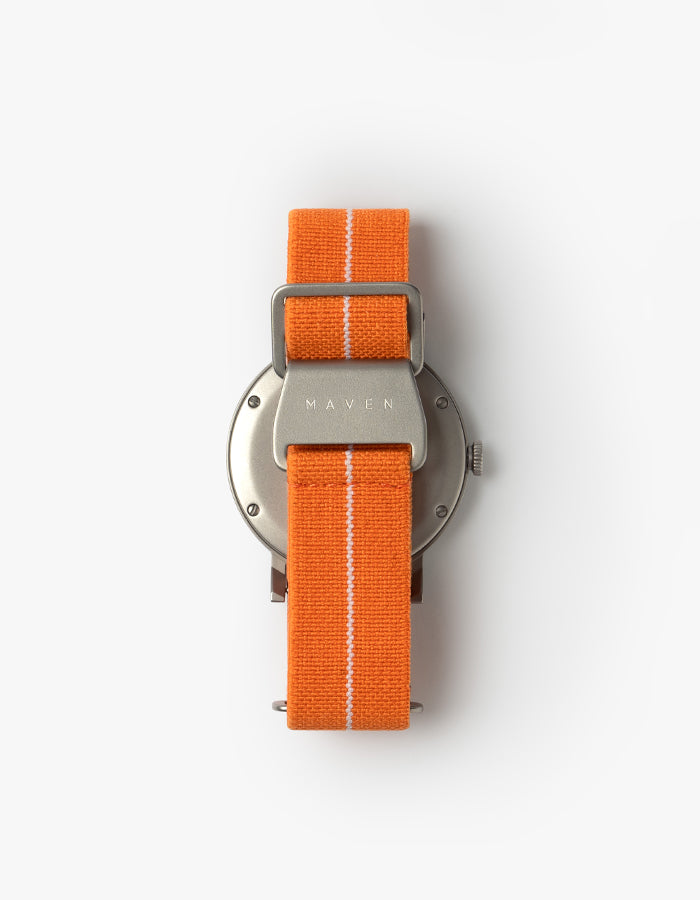 MUS-01 KHAKI P 40MM + ORANGE PARACHUTE STRAP SET