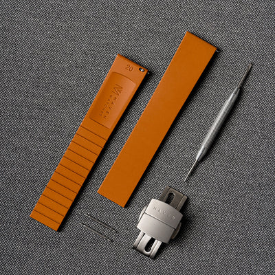 Orange FKM rubber watch strap