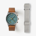 MUS SOLAR C-02 BROWN 40MM + GRAY PARACHUTE STRAP SET