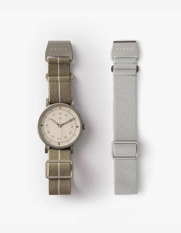 MUS-01 KHAKI P 34MM + GRAY PARACHUTE  STRAP SET