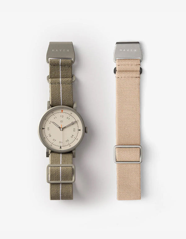 MUS-01 KHAKI P 34MM + SAND PARACHUTE STRAP SET