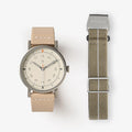 MUS-01 NATURAL 40MM + KHAKI PARACHUTE STRAP SET