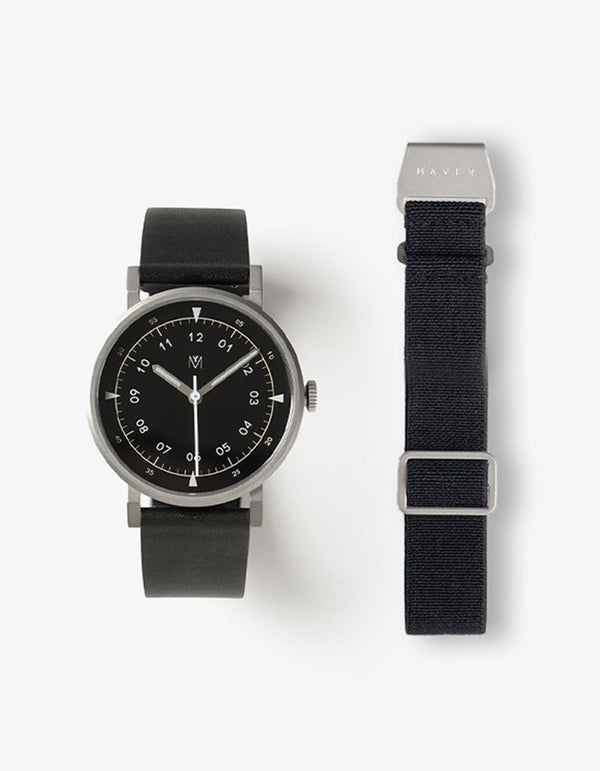 MUS-03 BLACK 34MM + BLACK PARACHUTE STRAP SET