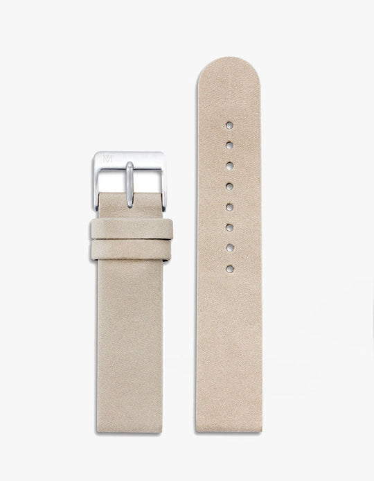20mm Camel Leather Strap (Silver)