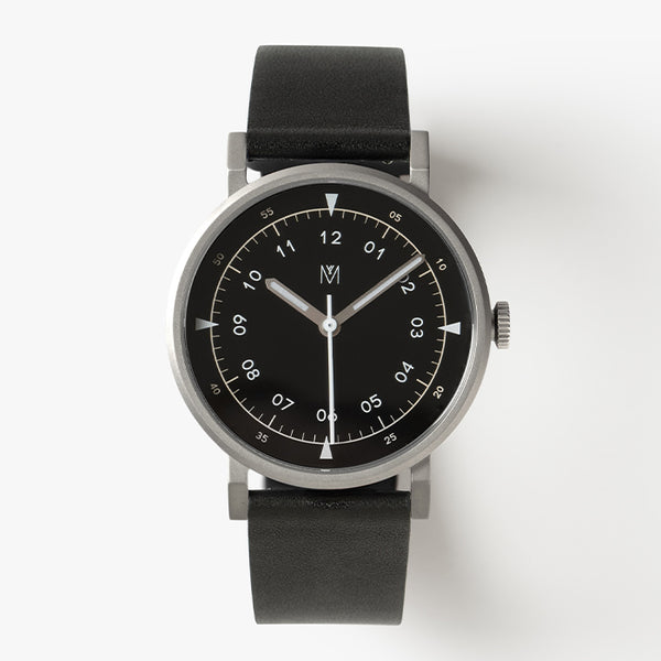 マベンウォッチズ ブラック40mm MUS-03 レザーベルト MUS-