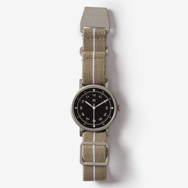 MUS-01 KHAKI P 40MM | Mens Leather Watch | Maven Watches
