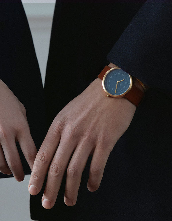 Blue minimalist watches men